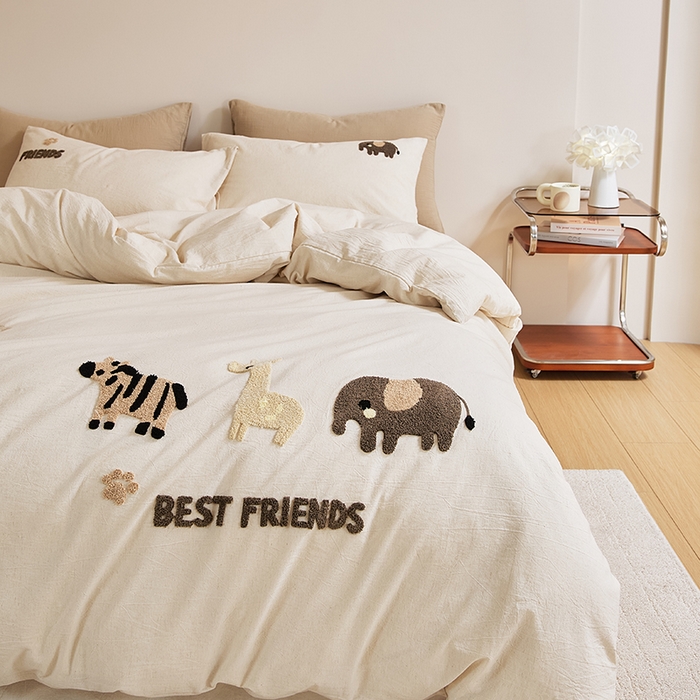 91家纺网 家纺一手货源 找家纺 （总）原研家居 2025新款32支棉麻毛巾绣系列四件套