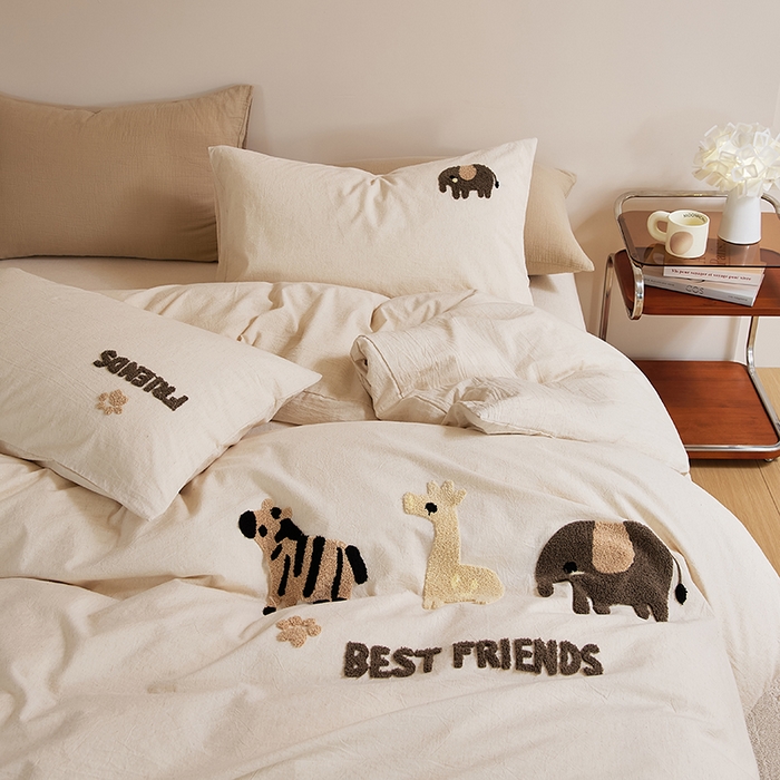 91家纺网 家纺一手货源 找家纺 （总）原研家居 2025新款32支棉麻毛巾绣系列四件套