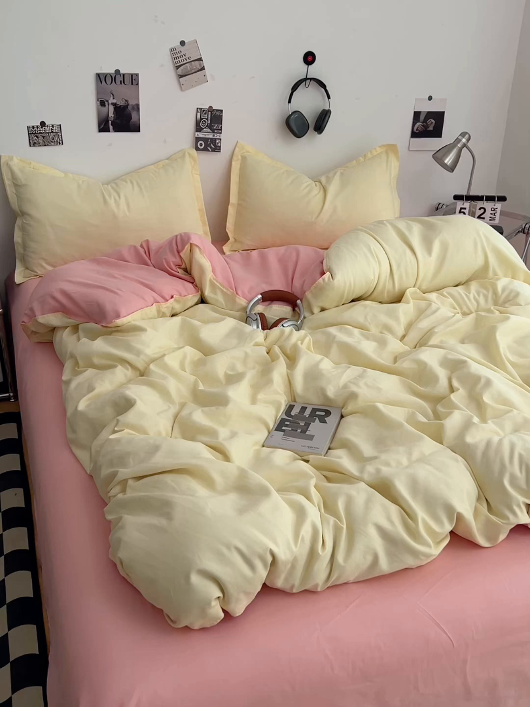 91家纺网 家纺一手货源 找家纺 贝拉梦家纺 2025新款纯色磨毛双拼亲肤棉四件套 奶油香草