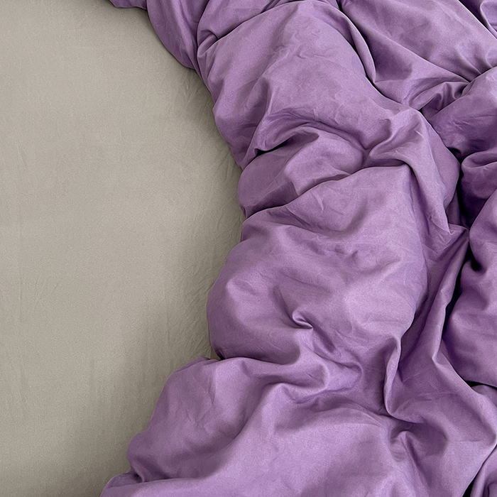 91家纺网 家纺一手货源 找家纺 贝拉梦家纺 2025新款纯色磨毛双拼亲肤棉四件套 乌梅子酱