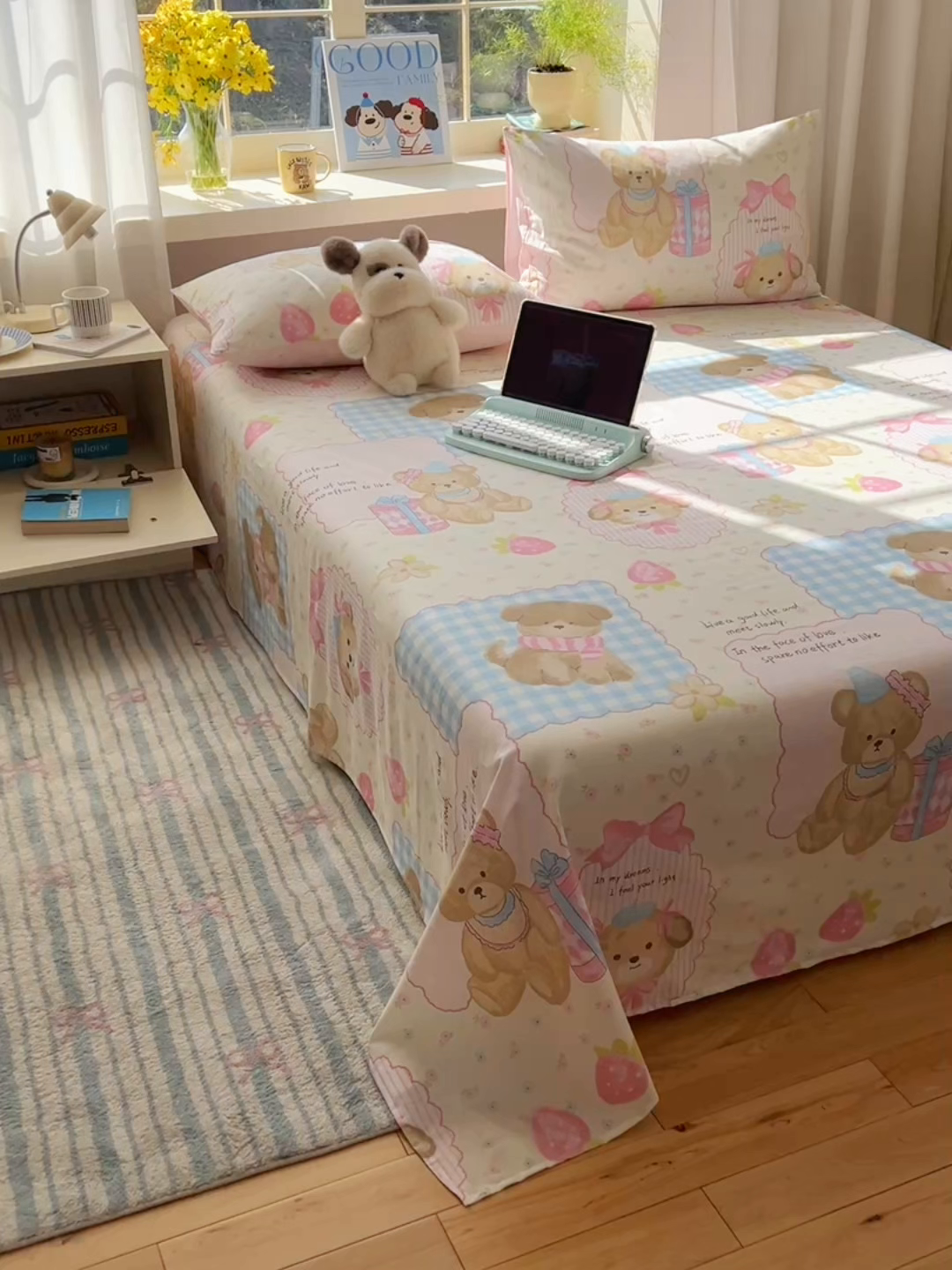 91家纺网 家纺一手货源 找家纺 （总）六巷胡同 2025新款40s13070全棉纯棉卡通单品系列床单单件-单床单