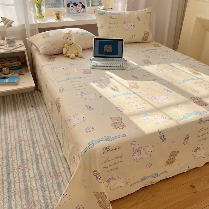 91家纺网 家纺一手货源 找家纺 （总）六巷胡同 2025新款40s13070全棉纯棉卡通单品系列床单单件-单床单