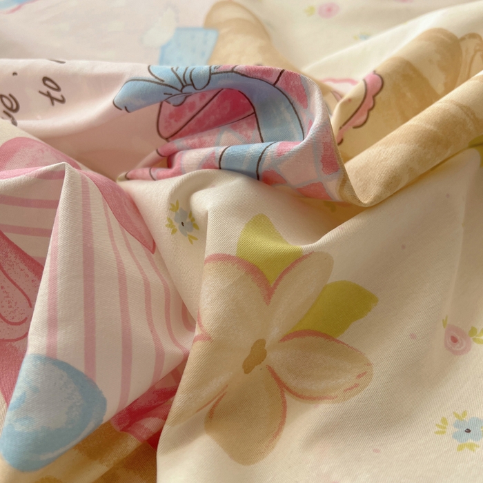 91家纺网 家纺一手货源 找家纺 六巷胡同 2025新款40s13070全棉纯棉卡通单品系列床单单件-单床单 草莓甜心犬