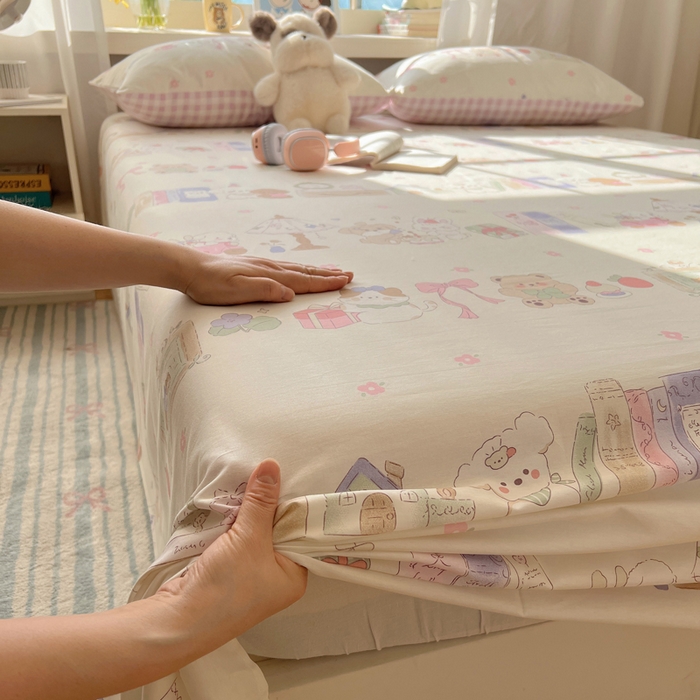 91家纺网 家纺一手货源 找家纺 六巷胡同 2025新款40s13070全棉纯棉卡通单品系列床单单件-单床单 欢乐课堂趴