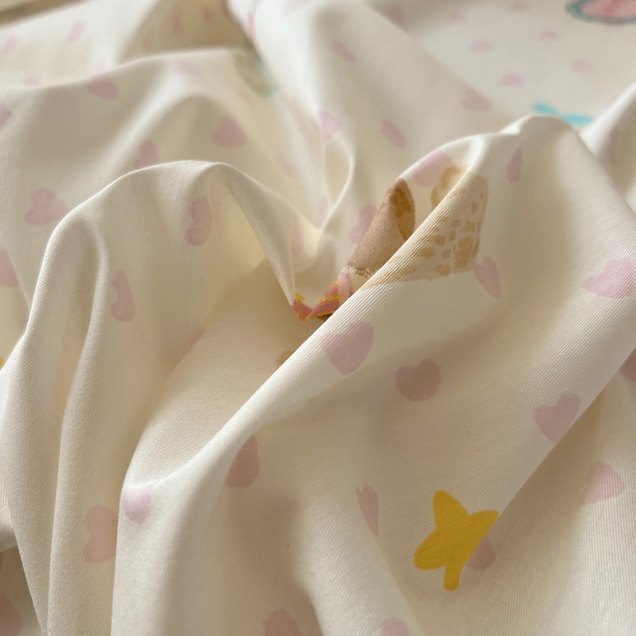 91家纺网 家纺一手货源 找家纺 六巷胡同 2025新款40s13070全棉纯棉卡通单品系列床单单件-单床单 奶油甜心熊