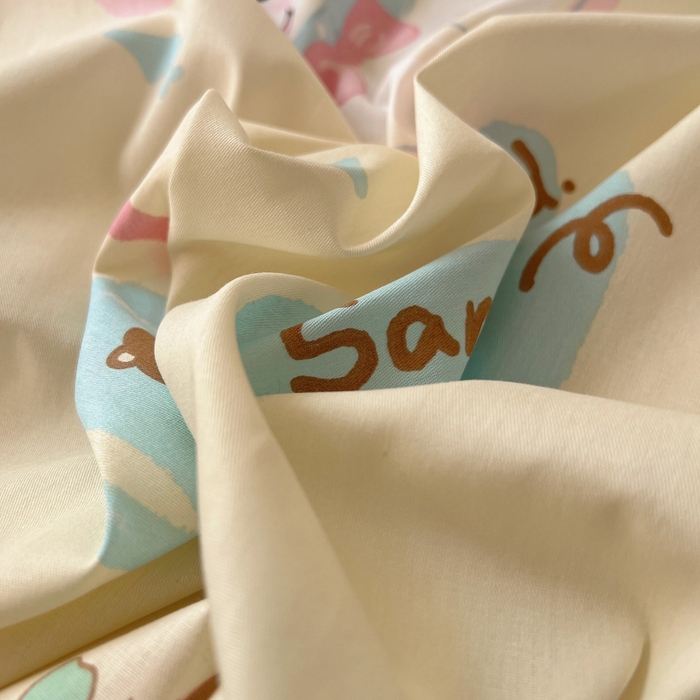 91家纺网 家纺一手货源 找家纺 六巷胡同 2025新款40s13070全棉纯棉卡通单品系列床单单件-单床单 泡芙萌趣狗