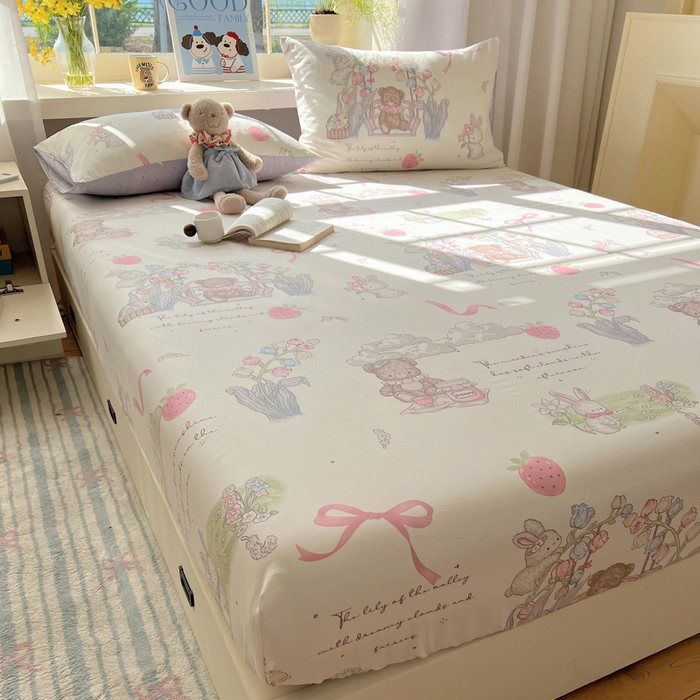 91家纺网 家纺一手货源 找家纺 （总）六巷胡同 2025新款40s13070全棉纯棉卡通单品系列床笠单件-单床笠