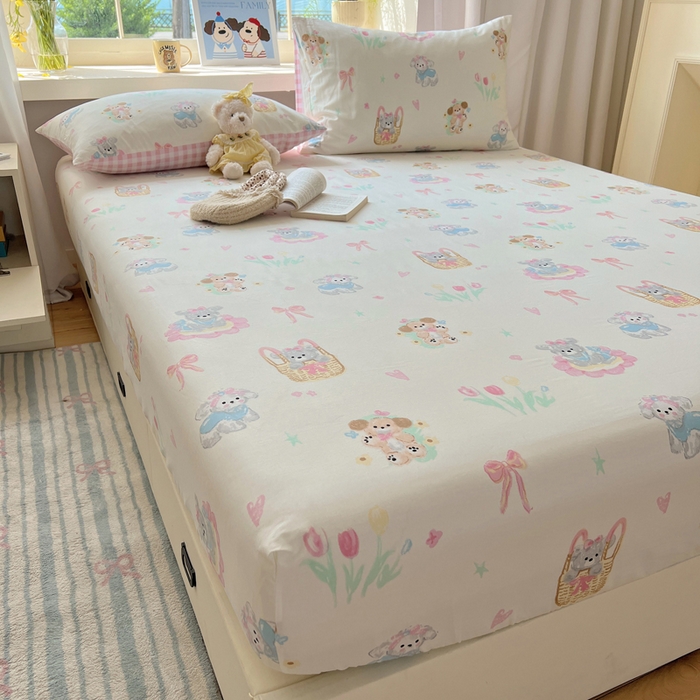 91家纺网 家纺一手货源 找家纺 （总）六巷胡同 2025新款40s13070全棉纯棉卡通单品系列床笠单件-单床笠