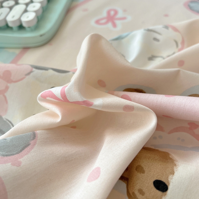 91家纺网 家纺一手货源 找家纺 六巷胡同 2025新款40s13070全棉纯棉卡通单品系列床笠单件-单床笠 洋气柯基崽