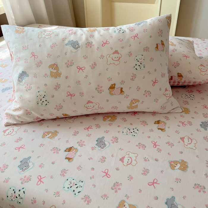 91家纺网 家纺一手货源 找家纺 六巷胡同 2025新款40s13070全棉纯棉卡通单品系列枕套单件-单枕套 浪漫碎花犬