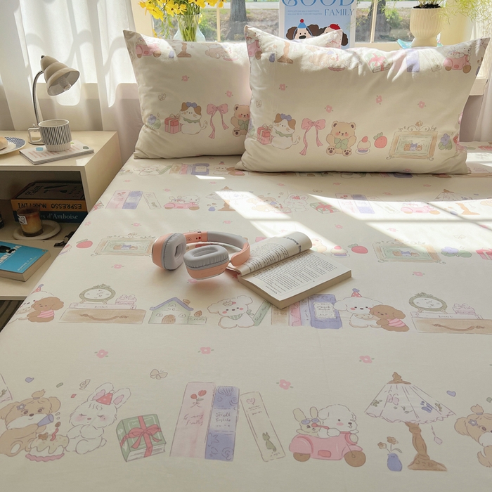 91家纺网 家纺一手货源 找家纺 六巷胡同 2025新款40s13070全棉纯棉卡通单品系列枕套单件-单枕套 欢乐课堂趴