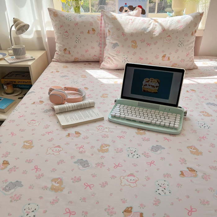 91家纺网 家纺一手货源 找家纺 六巷胡同 2025新款40s13070全棉纯棉卡通单品系列枕套单件-单枕套 浪漫碎花犬