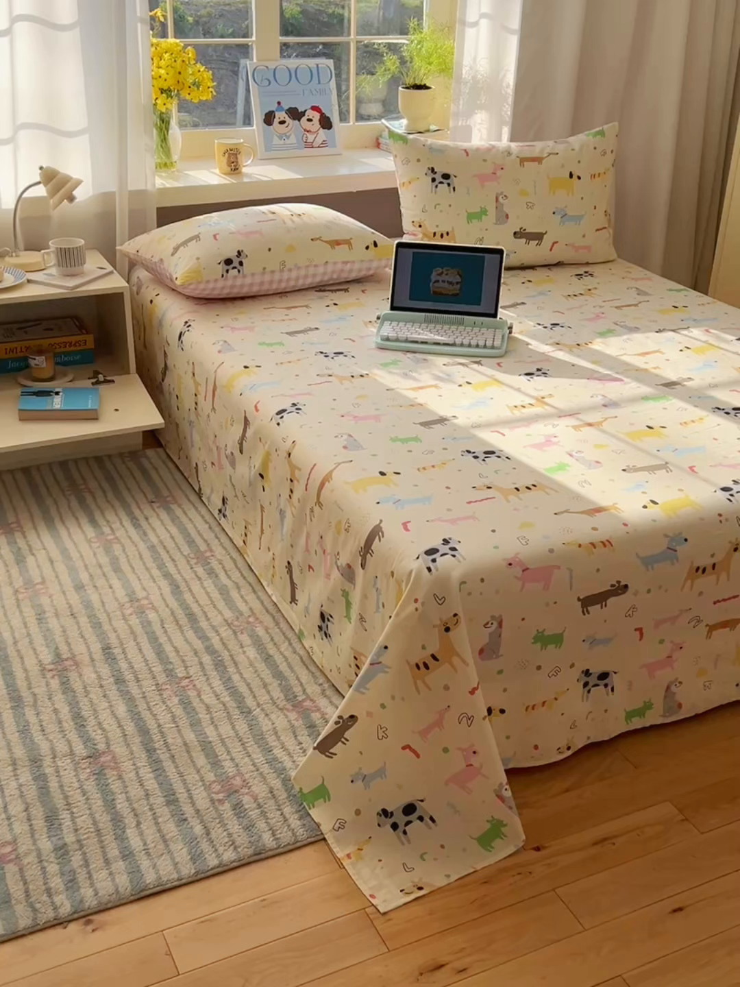 91家纺网 家纺一手货源 找家纺 六巷胡同 2025新款40s13070全棉纯棉卡通单品系列枕套单件-单枕套 趣味斑点狗