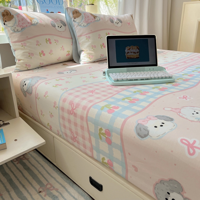 91家纺网 家纺一手货源 找家纺 六巷胡同 2025新款40s13070全棉纯棉卡通单品系列枕套单件-单枕套 洋气柯基崽