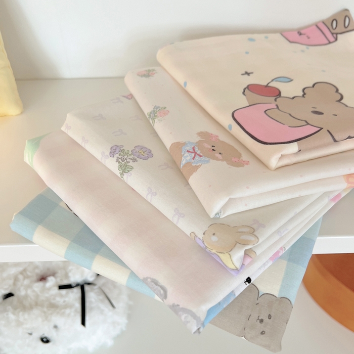 91家纺网 家纺一手货源 找家纺 六巷胡同 2025新款40s13070全棉纯棉卡通单品系列枕套单件-单枕套 叠拍图仅供展示