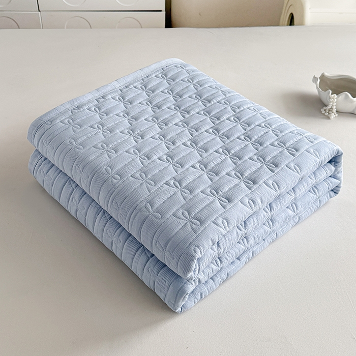 91家纺网 家纺一手货源 找家纺 梓依家纺 2025新款柔软舒适云纱棉夏被夏凉被空调被 云纱棉-天空蓝