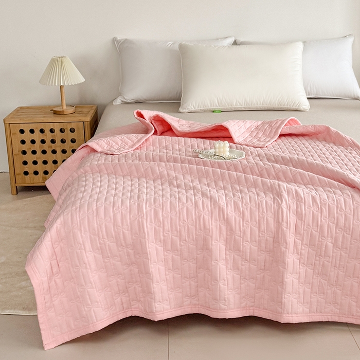 91家纺网 家纺一手货源 找家纺 梓依家纺 2025新款柔软舒适云纱棉夏被夏凉被空调被 云纱棉-粉玉