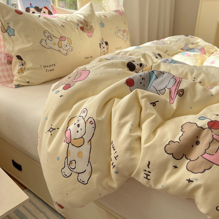 91家纺网 家纺一手货源 找家纺 六巷胡同 2025新款40s13070全棉纯棉卡通单品系列被套单件-单被套 法棍滑板狗