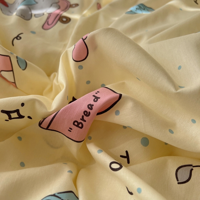 91家纺网 家纺一手货源 找家纺 六巷胡同 2025新款40s13070全棉纯棉卡通单品系列被套单件-单被套 法棍滑板狗