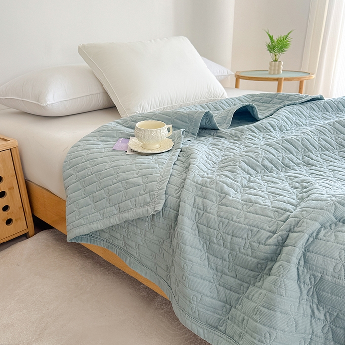 91家纺网 家纺一手货源 找家纺 梓依家纺 2025新款柔软舒适云纱棉夏被夏凉被空调被 云纱棉-雾霾蓝