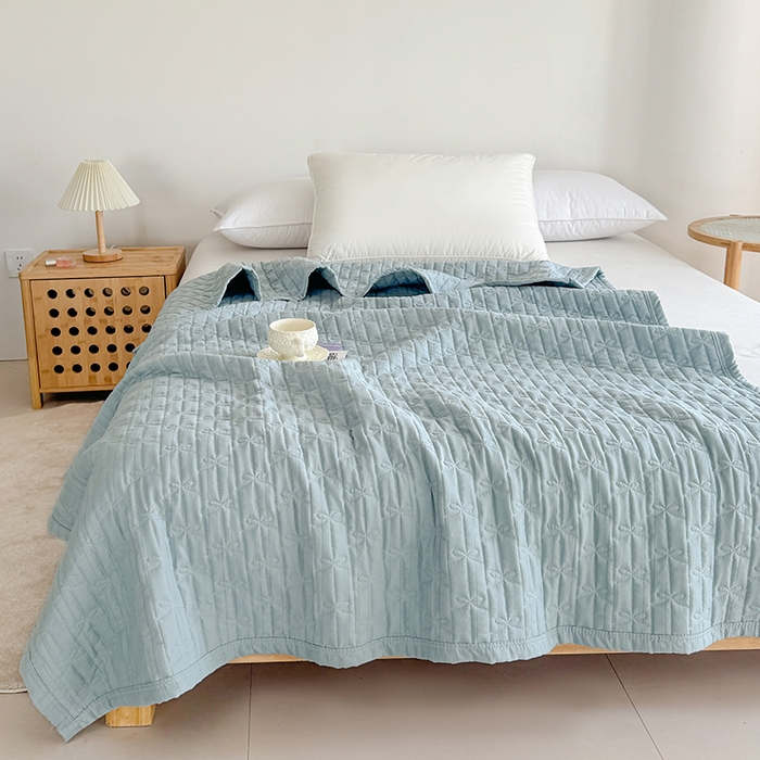 91家纺网 家纺一手货源 找家纺 梓依家纺 2025新款柔软舒适云纱棉夏被夏凉被空调被 云纱棉-雾霾蓝