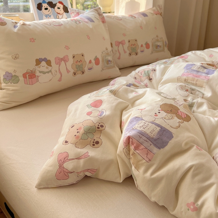 91家纺网 家纺一手货源 找家纺 六巷胡同 2025新款40s13070全棉纯棉卡通单品系列被套单件-单被套 欢乐课堂趴