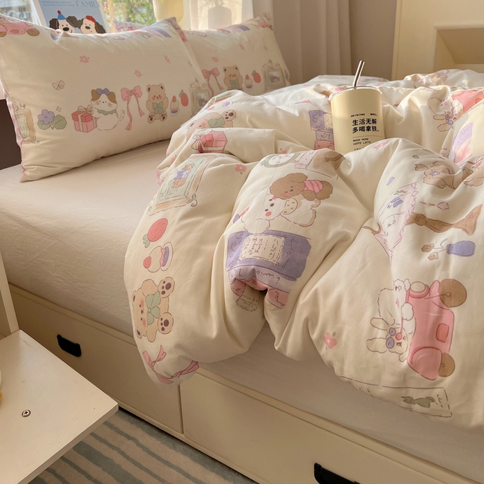91家纺网 家纺一手货源 找家纺 六巷胡同 2025新款40s13070全棉纯棉卡通单品系列被套单件-单被套 欢乐课堂趴