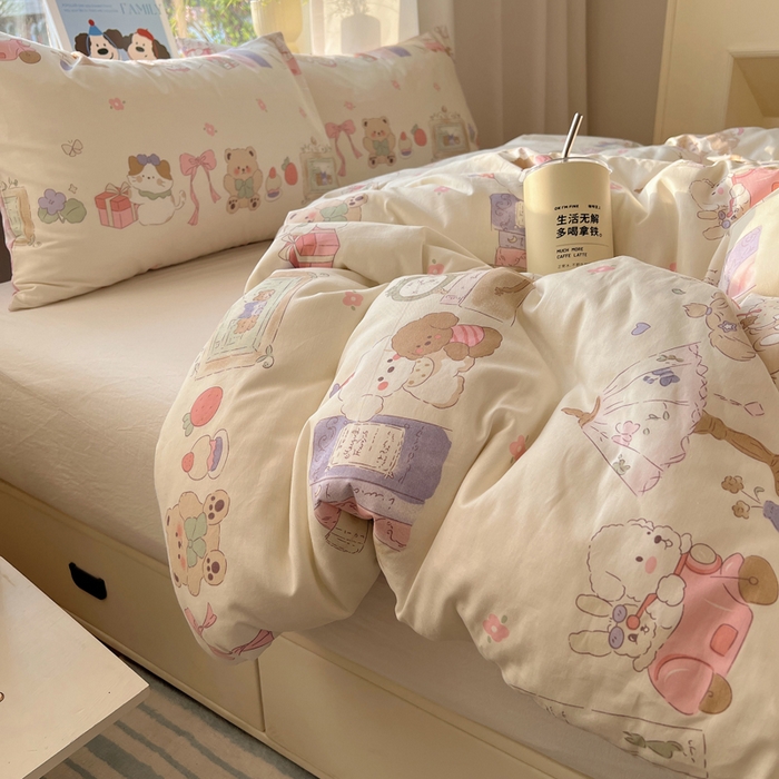 91家纺网 家纺一手货源 找家纺 六巷胡同 2025新款40s13070全棉纯棉卡通单品系列被套单件-单被套 欢乐课堂趴