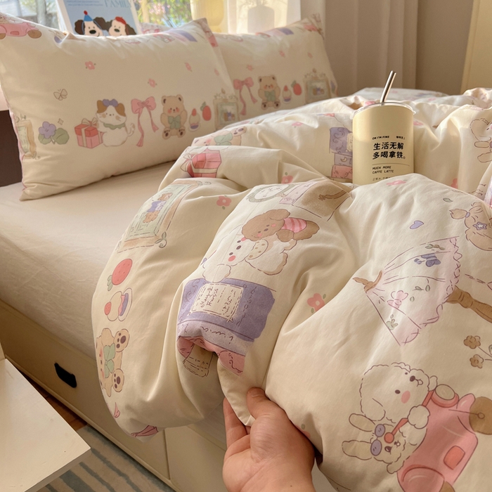 91家纺网 家纺一手货源 找家纺 六巷胡同 2025新款40s13070全棉纯棉卡通单品系列被套单件-单被套 欢乐课堂趴