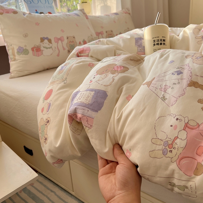 91家纺网 家纺一手货源 找家纺 六巷胡同 2025新款40s13070全棉纯棉卡通单品系列被套单件-单被套 欢乐课堂趴