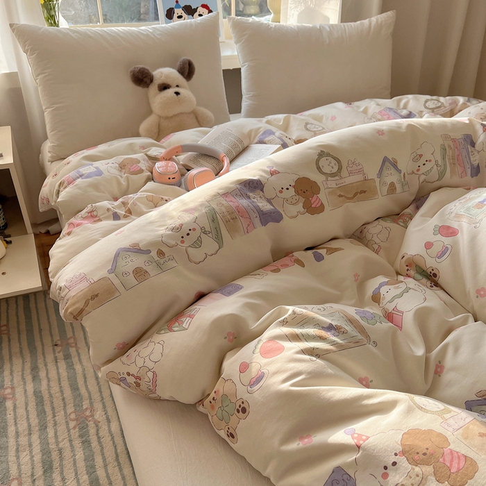 91家纺网 家纺一手货源 找家纺 六巷胡同 2025新款40s13070全棉纯棉卡通单品系列被套单件-单被套 欢乐课堂趴
