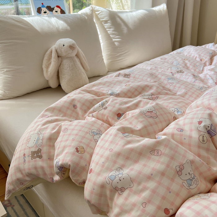 91家纺网 家纺一手货源 找家纺 六巷胡同 2025新款40s13070全棉纯棉卡通单品系列被套单件-单被套 卡哇伊猫咪