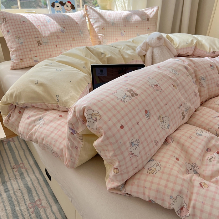 91家纺网 家纺一手货源 找家纺 六巷胡同 2025新款40s13070全棉纯棉卡通单品系列被套单件-单被套 卡哇伊猫咪