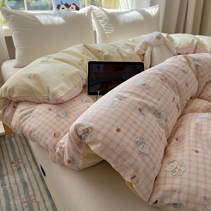 91家纺网 家纺一手货源 找家纺 六巷胡同 2025新款40s13070全棉纯棉卡通单品系列被套单件-单被套 卡哇伊猫咪