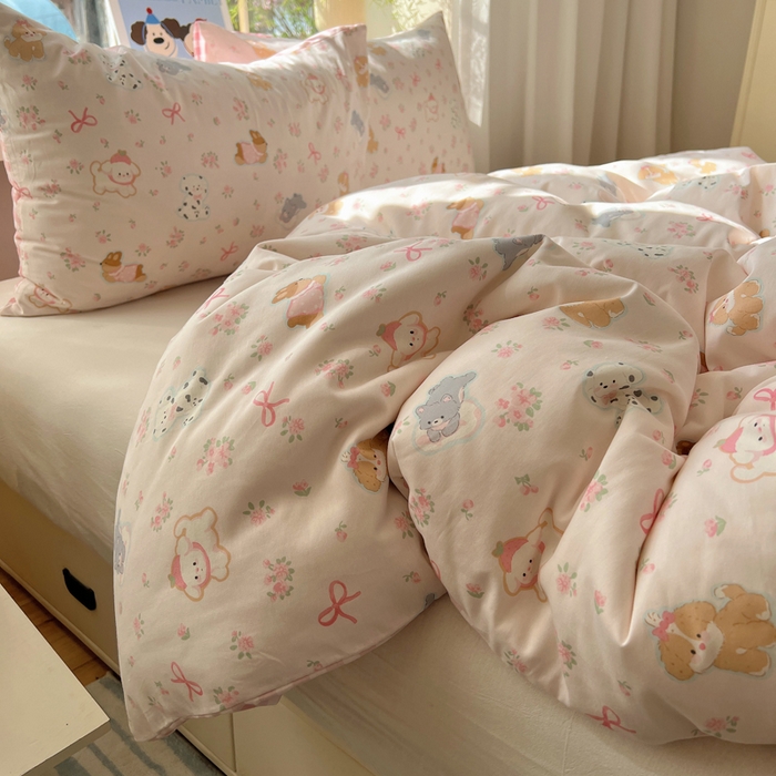 91家纺网 家纺一手货源 找家纺 六巷胡同 2025新款40s13070全棉纯棉卡通单品系列被套单件-单被套 浪漫碎花犬