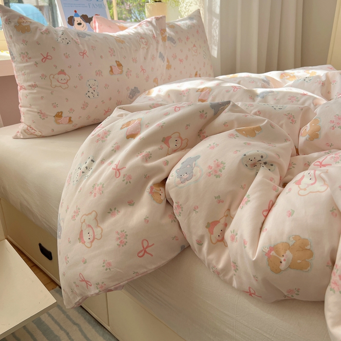 91家纺网 家纺一手货源 找家纺 六巷胡同 2025新款40s13070全棉纯棉卡通单品系列被套单件-单被套 浪漫碎花犬