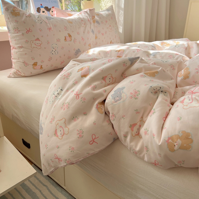 91家纺网 家纺一手货源 找家纺 六巷胡同 2025新款40s13070全棉纯棉卡通单品系列被套单件-单被套 浪漫碎花犬