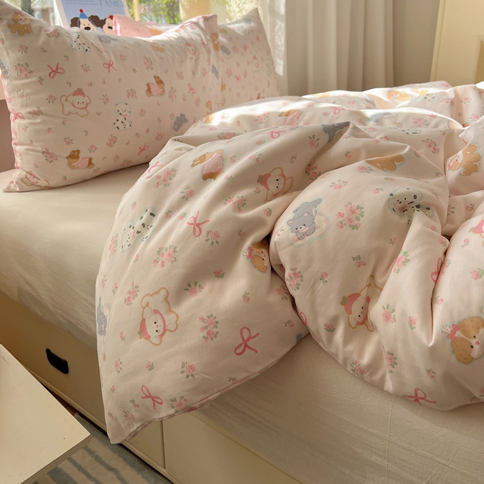 91家纺网 家纺一手货源 找家纺 六巷胡同 2025新款40s13070全棉纯棉卡通单品系列被套单件-单被套 浪漫碎花犬