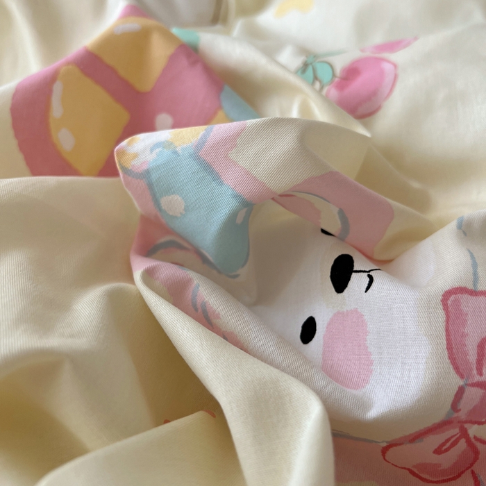 91家纺网 家纺一手货源 找家纺 六巷胡同 2025新款40s13070全棉纯棉卡通单品系列被套单件-单被套 泡芙萌趣狗