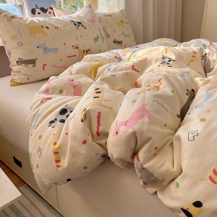 91家纺网 家纺一手货源 找家纺 六巷胡同 2025新款40s13070全棉纯棉卡通单品系列被套单件-单被套 趣味斑点狗