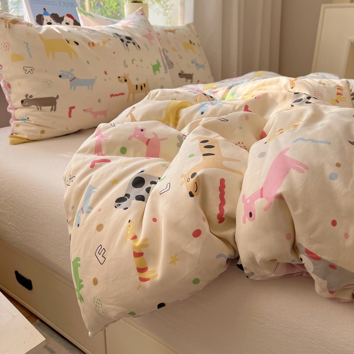 91家纺网 家纺一手货源 找家纺 六巷胡同 2025新款40s13070全棉纯棉卡通单品系列被套单件-单被套 趣味斑点狗