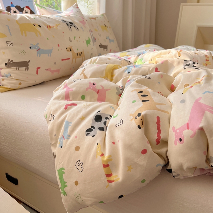 91家纺网 家纺一手货源 找家纺 六巷胡同 2025新款40s13070全棉纯棉卡通单品系列被套单件-单被套 趣味斑点狗