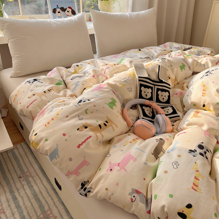 91家纺网 家纺一手货源 找家纺 六巷胡同 2025新款40s13070全棉纯棉卡通单品系列被套单件-单被套 趣味斑点狗