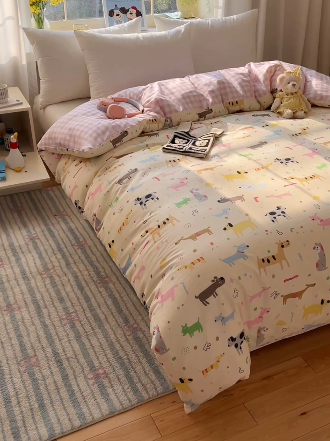 91家纺网 家纺一手货源 找家纺 六巷胡同 2025新款40s13070全棉纯棉卡通单品系列被套单件-单被套 趣味斑点狗