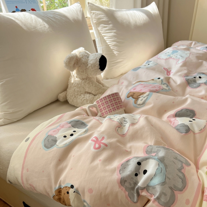 91家纺网 家纺一手货源 找家纺 六巷胡同 2025新款40s13070全棉纯棉卡通单品系列被套单件-单被套 洋气柯基崽