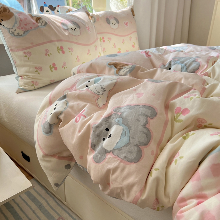 91家纺网 家纺一手货源 找家纺 六巷胡同 2025新款40s13070全棉纯棉卡通单品系列被套单件-单被套 洋气柯基崽