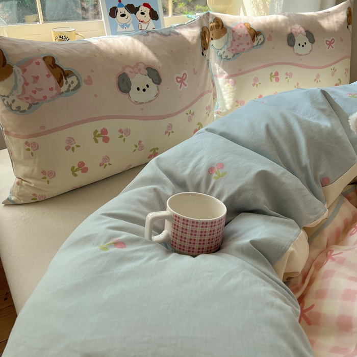 91家纺网 家纺一手货源 找家纺 六巷胡同 2025新款40s13070全棉纯棉卡通单品系列被套单件-单被套 洋气柯基崽