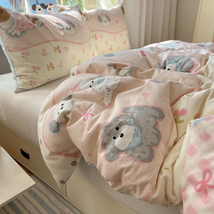 91家纺网 家纺一手货源 找家纺 六巷胡同 2025新款40s13070全棉纯棉卡通单品系列被套单件-单被套 洋气柯基崽