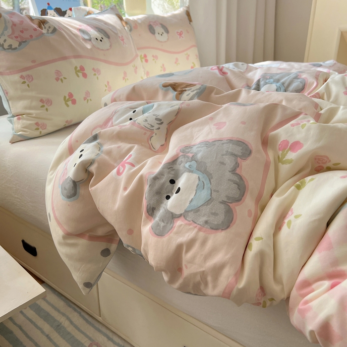 91家纺网 家纺一手货源 找家纺 六巷胡同 2025新款40s13070全棉纯棉卡通单品系列被套单件-单被套 洋气柯基崽