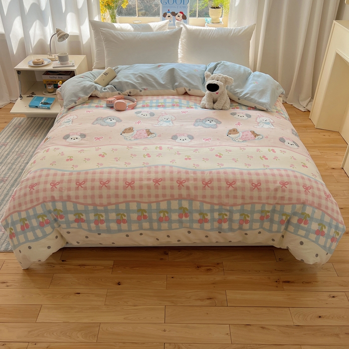 91家纺网 家纺一手货源 找家纺 六巷胡同 2025新款40s13070全棉纯棉卡通单品系列被套单件-单被套 洋气柯基崽